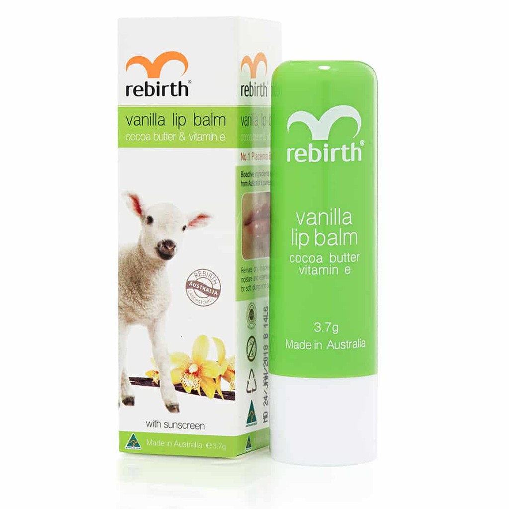 Son dưỡng môi cừu Rebirth Vanilla Lip Balm 3.7g (Hương Vani)