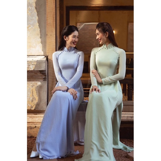 Chifon 4 tà đính cúc sang chảnh