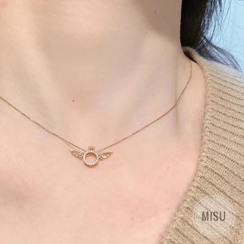 [Rẻ Vô Địch] Dây Chuyền Mạ Vàng Đính Đá Hình Đôi Cánh Thiên Thần Xinh Xắn - Misu Shop