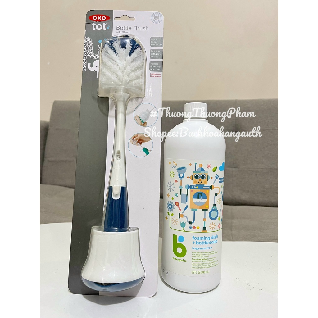 [ Hàng Mỹ ] Nước rửa bình tạo bọt Baby Ganics hữu cơ an toàn cho bé 473ml