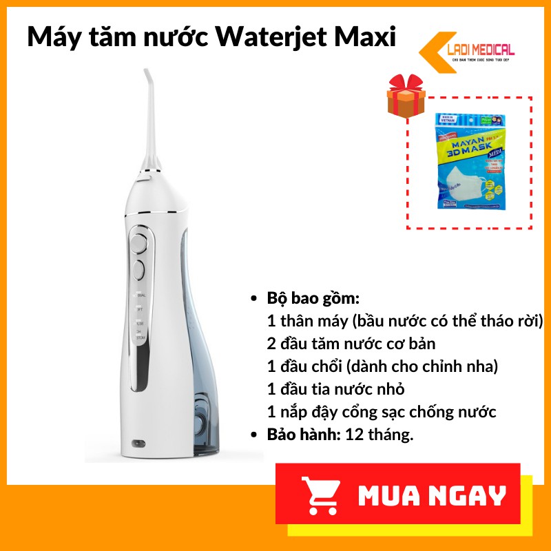 Máy tăm nước Waterjet Maxi thế hệ mới bảo hành chính hãng 12 tháng