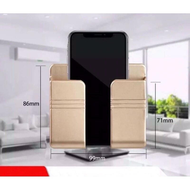 Kệ Dán Tường Để Điều Khiển, Đồ Dùng/ Giá Đỡ Sạc Điện Thoại - Có Móc Treo Giữ Dây Điện