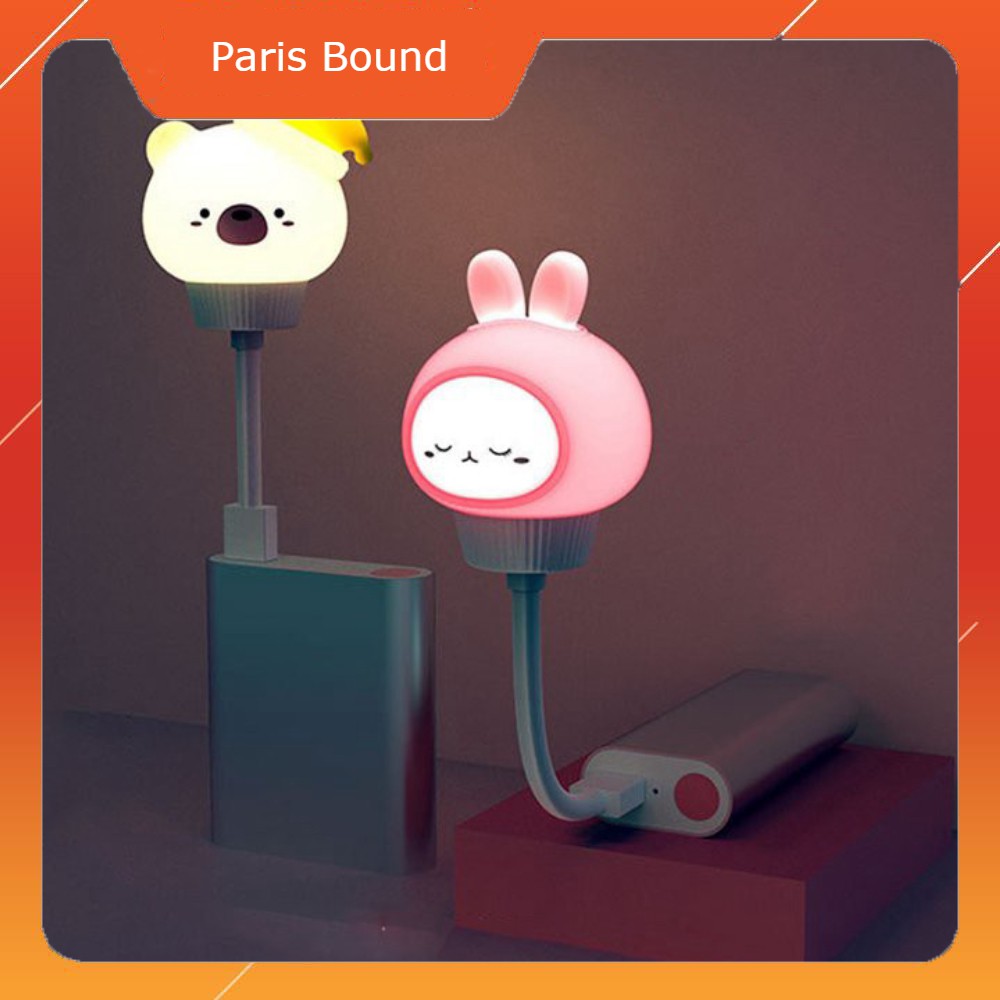 Đèn Ngủ Mini Hình Gấu Thỏ Cute Dễ Thương Đầu Cắm Usb Cực Thông Minh với Điều Khiển Từ Xa - ParisBound
