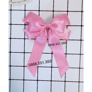 Kẹp tóc nơ lụa satin cao cấp 3 cánh