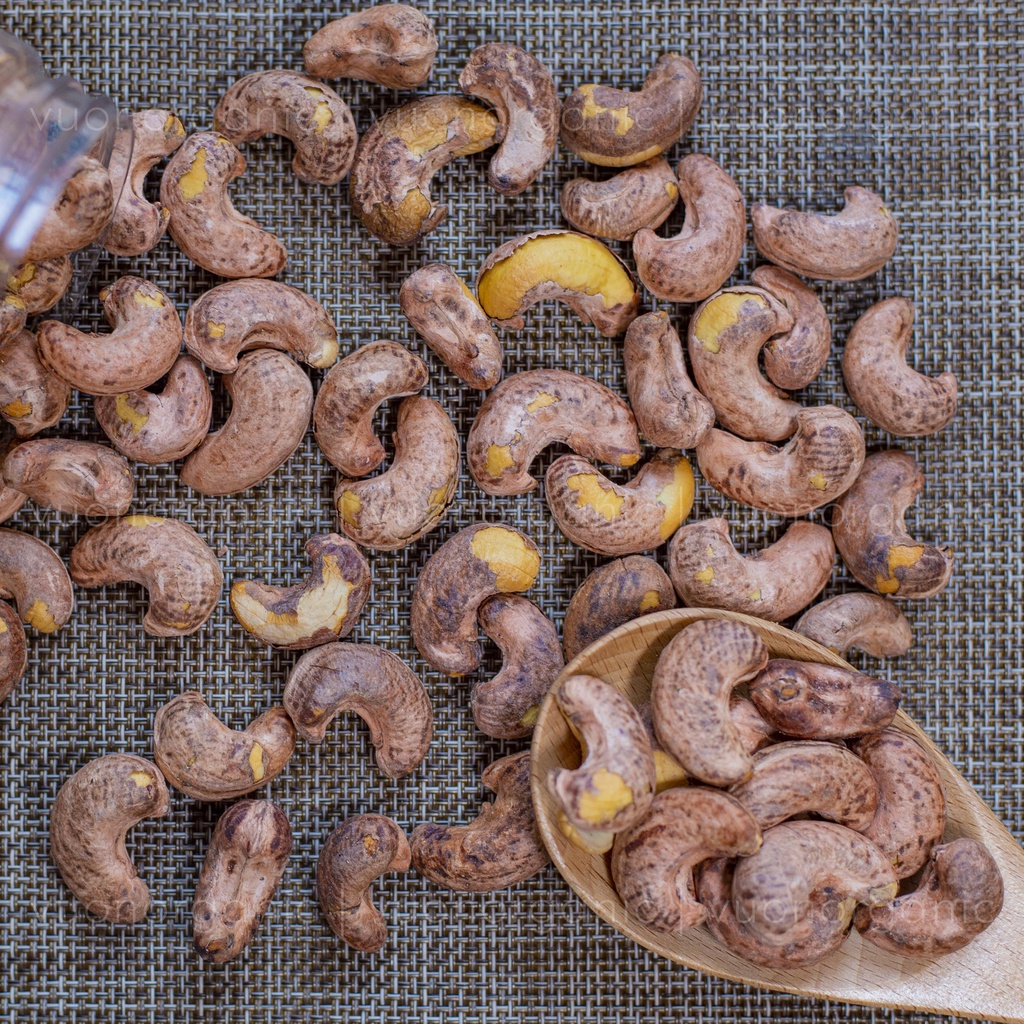 HẠT ĐIỀU RANG MUỐI BÌNH PHƯỚC NGUYÊN HẠT CÒN VỎ LỤA, HẠT DINH DƯỠNG, ĂN VẶT, ĂN KIÊNG, EATCLEAN VƯỜN ORGANIC 500GR