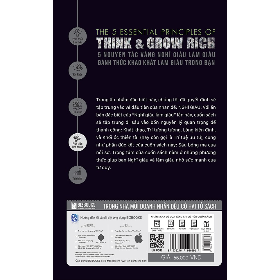 Sách - 5 Nguyên tắc Vàng Nghĩ Giàu Làm Giàu - Đánh Thức Khao Khát Làm Giàu Trong bạn