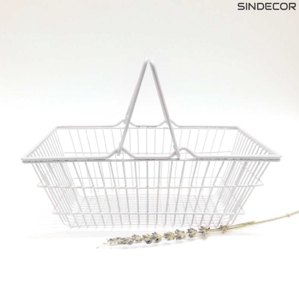 Giỏ sắt lưới đựng đồ đa năng kèm nơ hồng phong cách Hàn Quốc - Sindecor