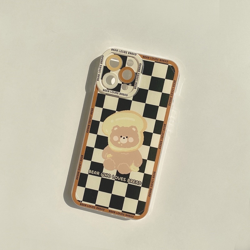 (SIÊU RẺ) Ốp iphone caro gấu bread 6/6plus/6s/6splus/7/7plus/8/8plus/x/xr/xs/11/12/13/pro/max/plus/promax