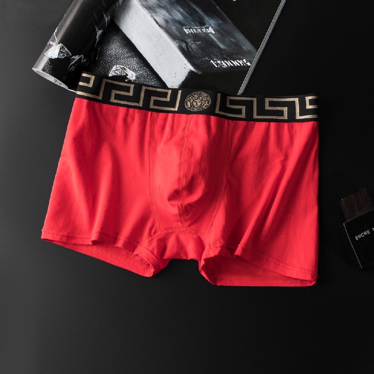 Versace Nam Võ Sĩ Quần Lót Cotton Thoáng Khí Boxer Quần Lót Chắc Chắn Thoải Mái Seluar Dalam Lelaki