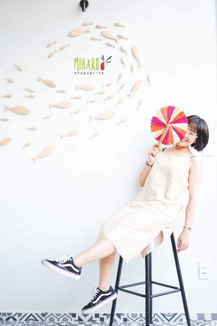 10 con Cá gỗ size 17cm chưa vẽ  ảnh thật