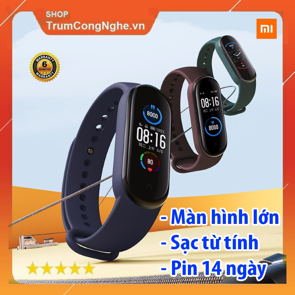 Vòng tay theo dõi sức khoẻ Mi Band 5 Xiaomi