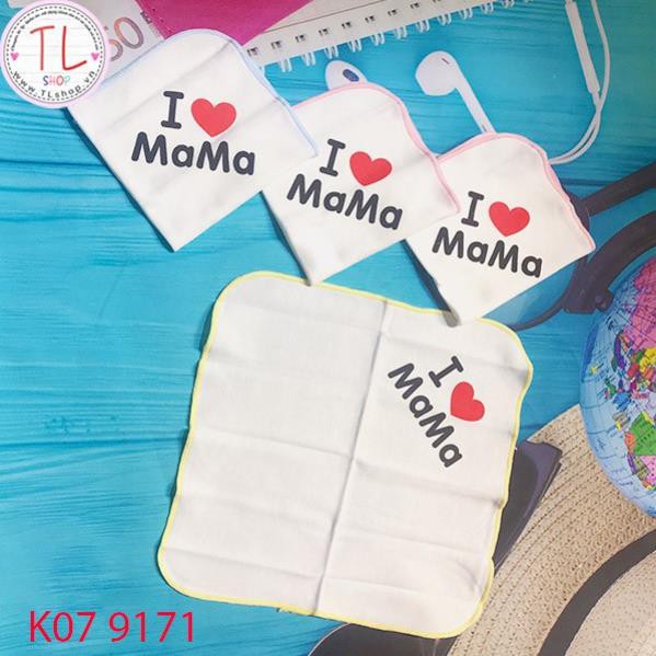 Khăn sữa cho bé - Set khăn sữa I love mama xinh xắn - Đồ dùng cho trẻ