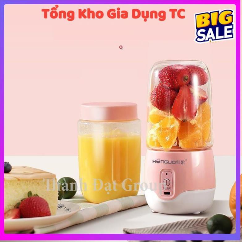 ( Loại 6 lưỡi) Máy xay sinh tố mini cầm tay, máy xay hoa quả trái cây sạc pin (bảo hành 6 tháng)