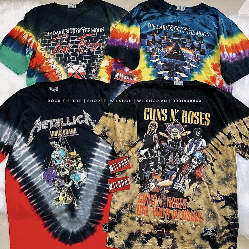 ÁO ROCK TIE-DYE METALLICA - GUNS N’ ROSES - PINK FLOYD | ROCK BAND TEE - VINTAGE - ÁO THUN PHÔNG NHẠC ROCK