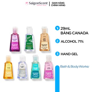 Dung dịch rửa tay khô chai vuông Bath & Body Works Hand Gel - Alcohol 71% ( 29mL )