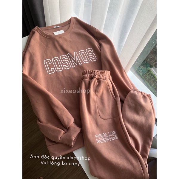 Set nỉ cosmos áo sweater quần boom form rộng ulzzang xixeoshop - v73