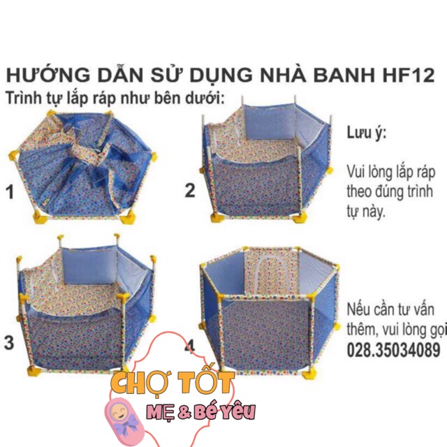 NHÀ BANH / CŨI LƯỚI CHO BÉ SBABY