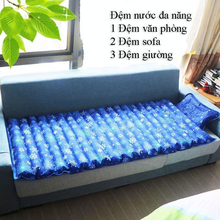 Nệm Nước, Đệm Nước Mát Lạnh Chống Nước Dành Cho Mùa Hè Oi Bức Kích Thước 185*75cm và Đệm Ngồi 45*45cm