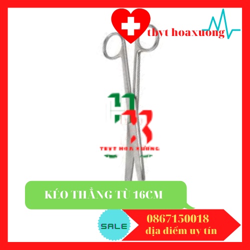 [Hàng Chính Hãng] Kéo Y Tế Thẳng Hai Đầu Tù 16cm Parkistan - Kéo Cắt Thuốc 16cm