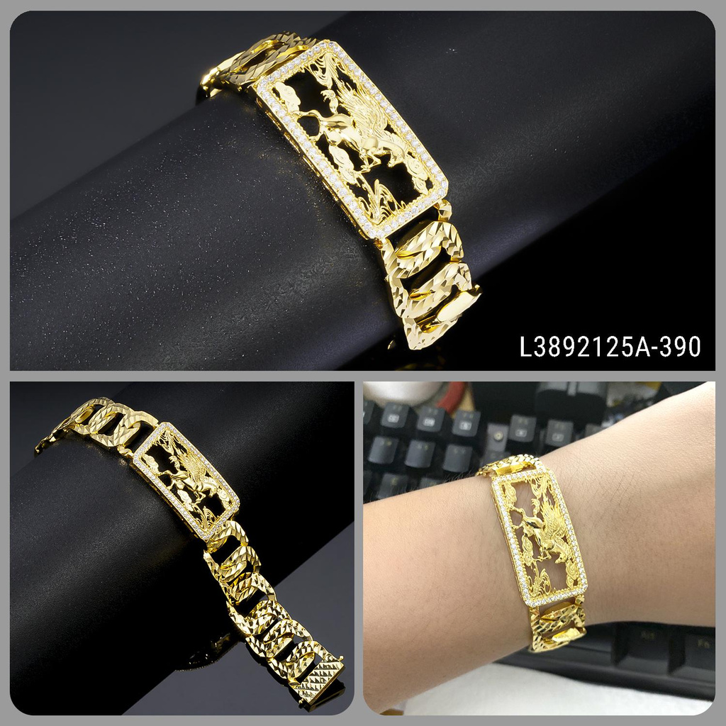 Lắc tay nam mạ vàng 18K cao cấp JK Silver lacnam12
