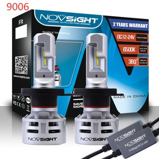 Set 2 đèn pha xe hơi 9006 novsight a386-n9 hb4 60w led 6500k tiện dụng