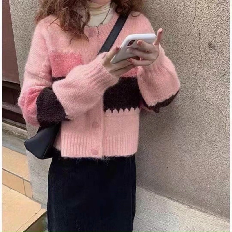 Áo khoác len cadigan phối màu dày dặn AK2215 - NhiNhi Shop