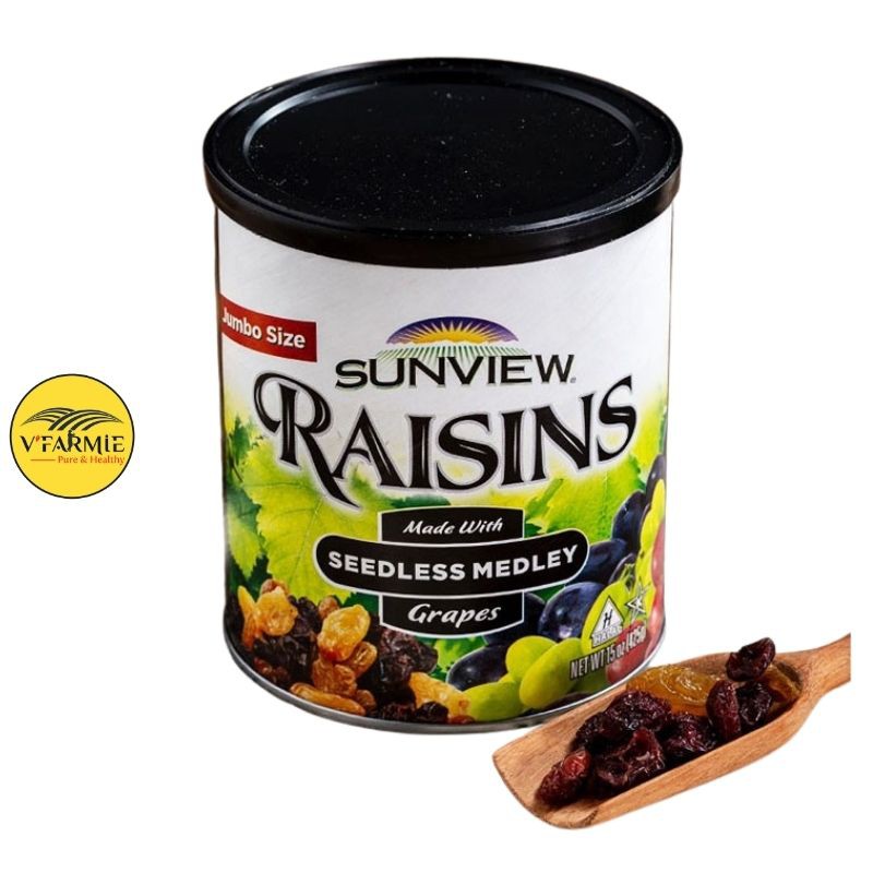 Nho khô hỗn hợp Sunview Raisins Mỹ Hộp 425g