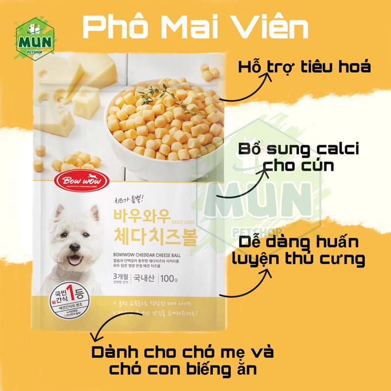 Phô mai viên 100gr Bowwow