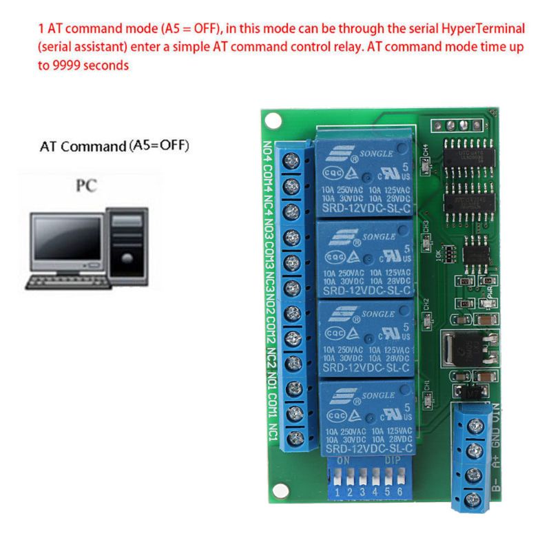 Mô đun rơ le 4 kênh 12V RTU PC UART RS485 PLC LED PTZ | BigBuy360 - bigbuy360.vn