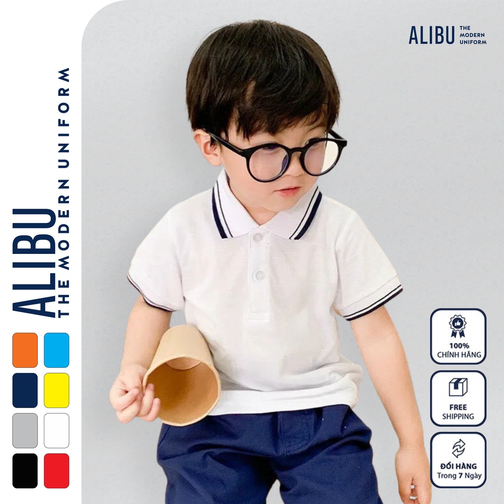 Áo Thun bé trai gái cotton 100% thái cộc tay Cổ tròn dáng basicc 10-38kg - ALIBU