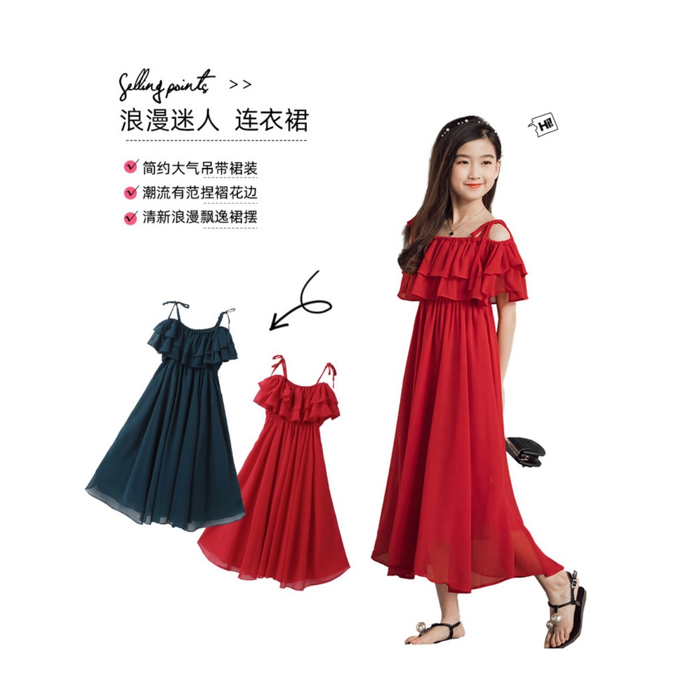 Váy mùa hè cho bé gái lớn maxi điệu đà cao cấp Size đại đầm trẻ em 5, 6, 7, 8, 10,11,12 tuổi