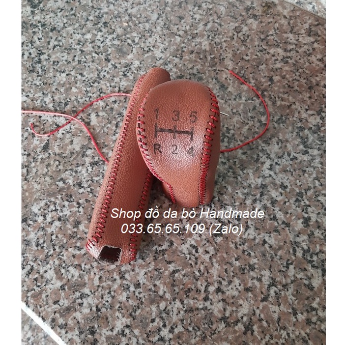 Bọc da cần số phanh tay Mitsubishi Attrage, mirage, triton, pajero số sàn da bò, bảo hành 12 tháng, nhiều mầu