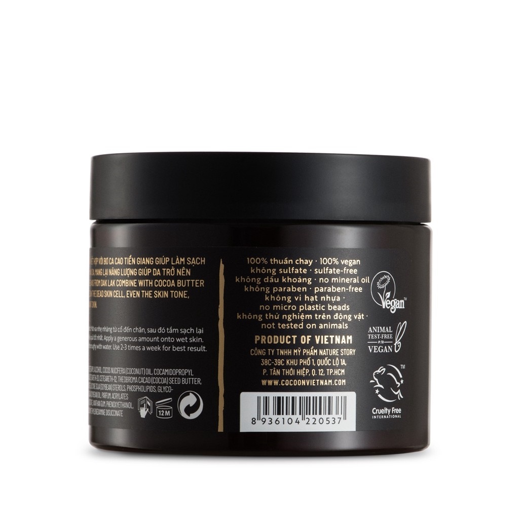 [Body] Tẩy Da Chết Cocoon Cà phê Đắk lắk làm sạch da chết Dak Lak Coffee Body Polish 200ml