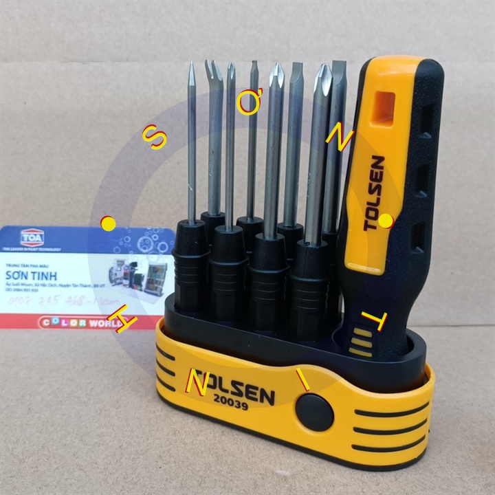 Bộ tua vít đa năng 8 trong 1 TOLSEN 8in1 Screwdriver Set 20039 cao cấp