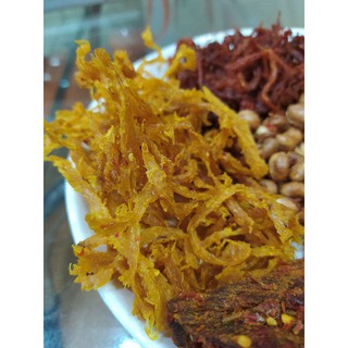 KHÔ MỰC XÉ SỢI HÀNG LOẠI 1 KHÔ VÀ CAY 100GRAM