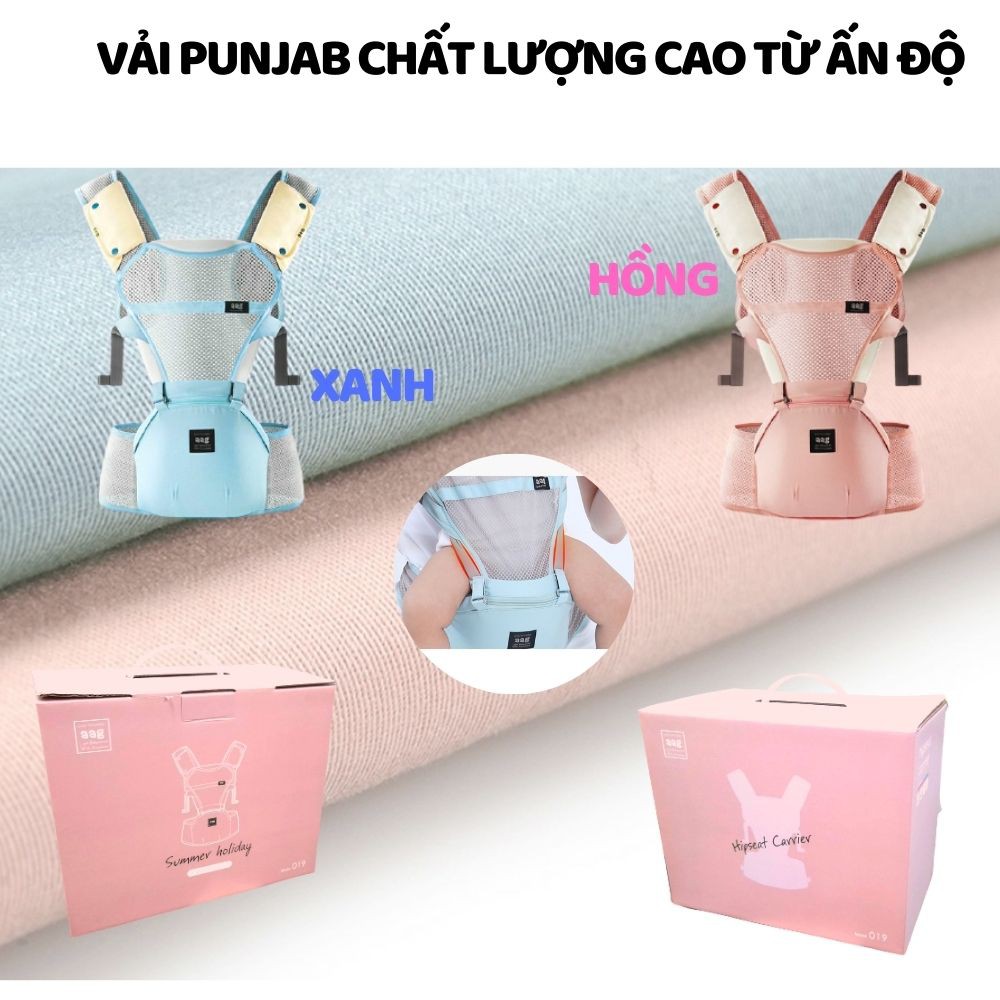 Địu em bé chống gù AAG 019 chính hãng 6 tư thế NGỒI và ĐEO vai trợ lực cho trẻ sơ sinh-36 tháng đai địu cho bé Zozon