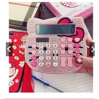 MÁY TÍNH HELLO KITTY ĐÍNH ĐÁ KUTE