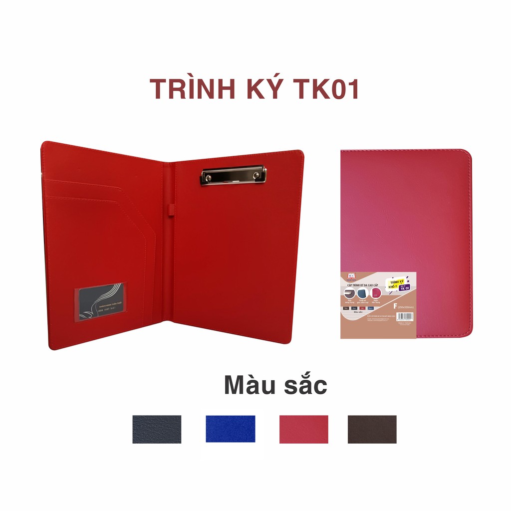 CẶP TRÌNH KÝ MINH CHÂU DA CAO CẤP (TK ĐÔI- 4 MÀU) (23cm x 32cm (+/-0.5cm).MS:TK02