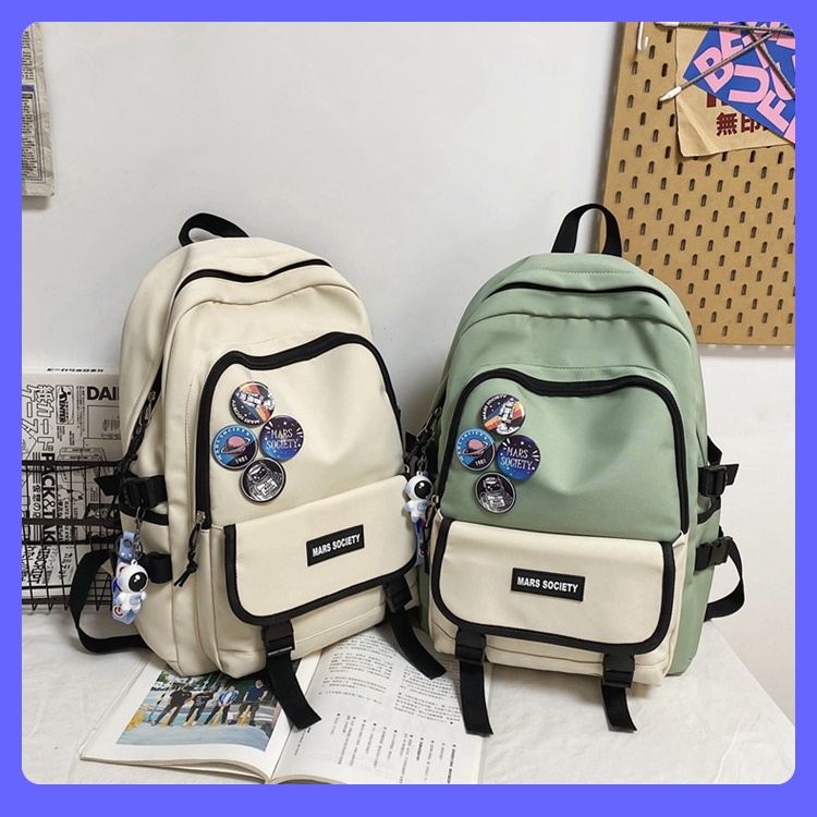 Balo Laptop cỡ lớn nhiều ngăn Mar Society Tặng kèm Sticker, Cặp sách đi học chống nước phong cách Unisex nam nữ đẹp độc