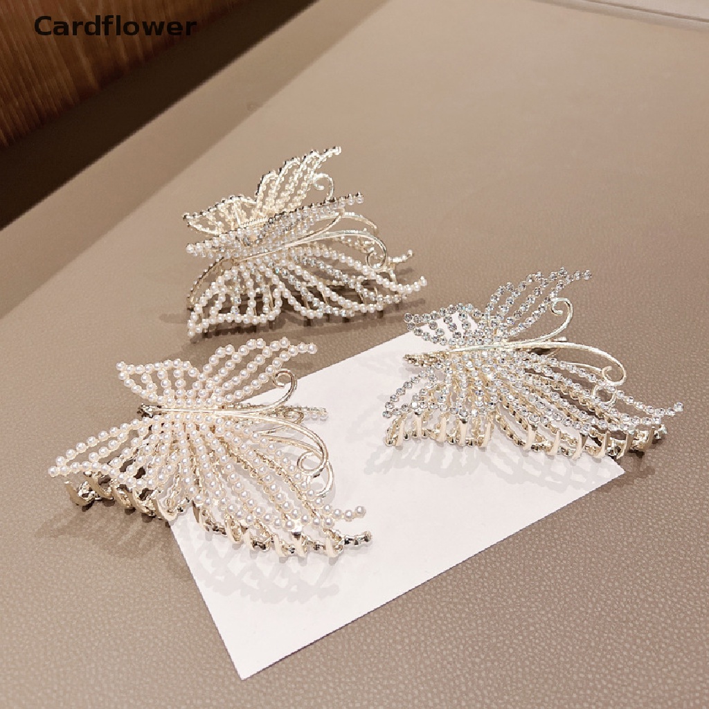 Kẹp Tóc Càng Cua Đính Đá Và Ngọc Trai Nhân Tạo Thanh Lịch Cho Nữ