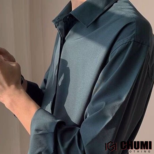 Áo sơ mi nam CHUMI dáng basic nam Nữ tay dài form rộng phong cách hàn quốc asm41