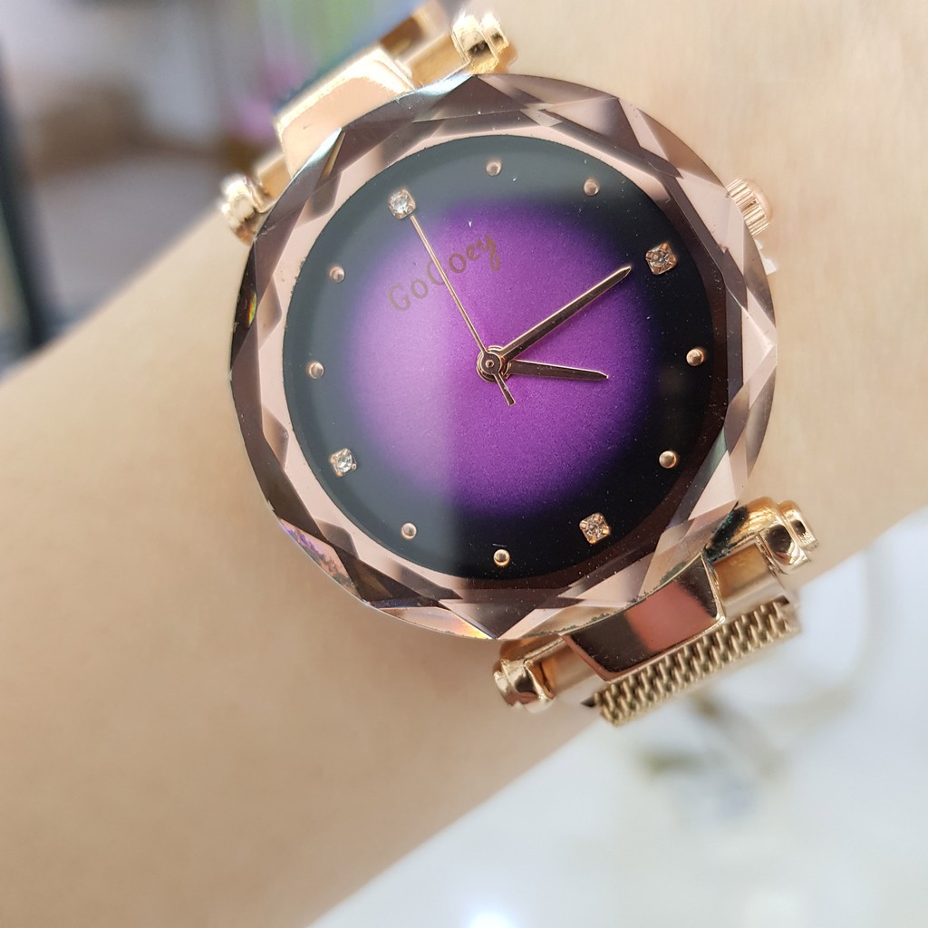 Đồng hồ nữ Gogoey dây nam châm vàng hồng số ngọc chống nước 3atm chính hãng Tony Watch 68