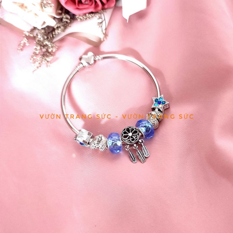 vòng tay nữ bạc Thái - Lắc tay nữ bạc Thái charm Dreca phong cách cổ điển, thanh lịch Vườn Trang Sức VTSVT00196