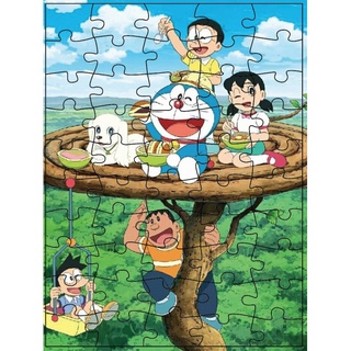 Bộ tranh ghép hình doremon puzzle khổ a5 15*21cm 50 pcs