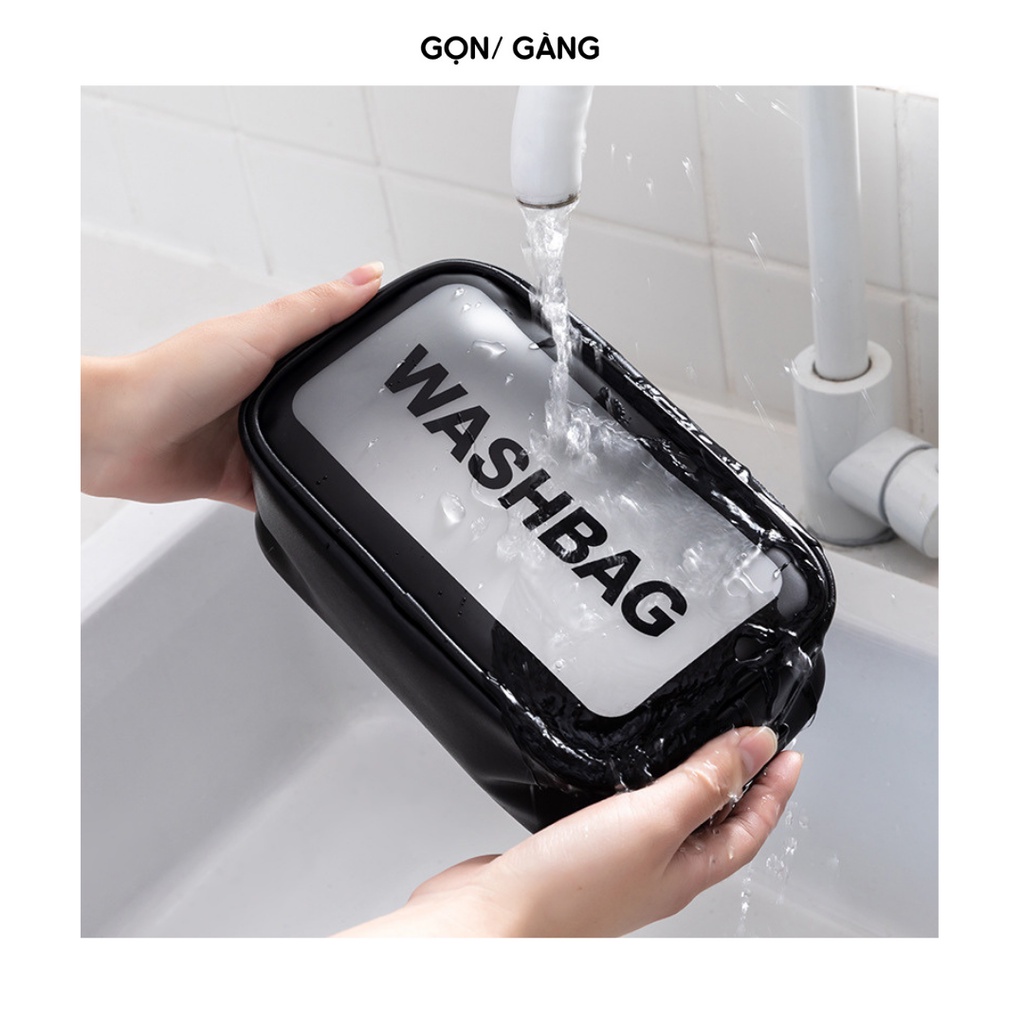 Túi đựng mỹ phẩm túi đựng đồ trang điểm WASHBAG trong suốt du lịch chống nước túi nữ có quai xách đồ bơi Gọn Gàng
