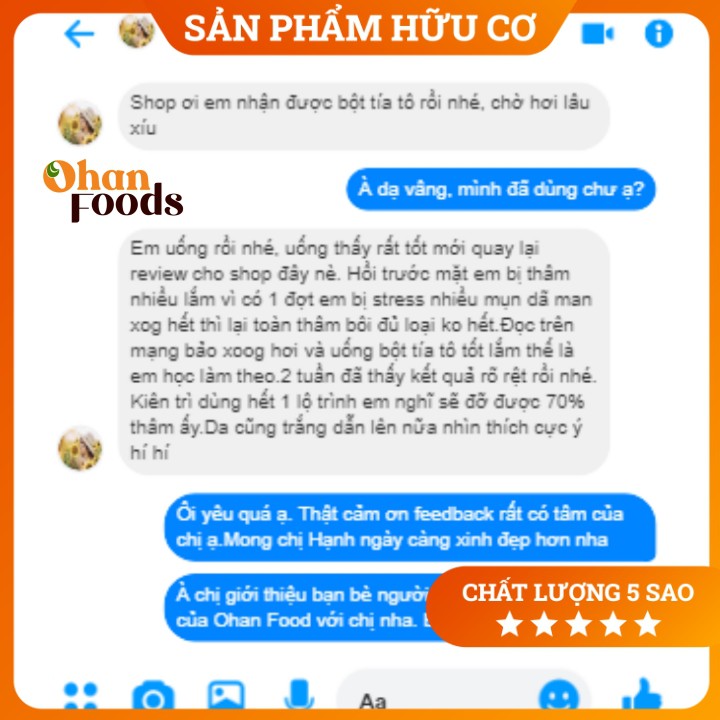 Bột Tía Tô Ohan Green Cao Cấp Organic 100%,Sấy Lạnh Nhật Bản Hỗ Trợ Giảm Cân Xóa Nám Đẹp Da,50 gram,Freeship