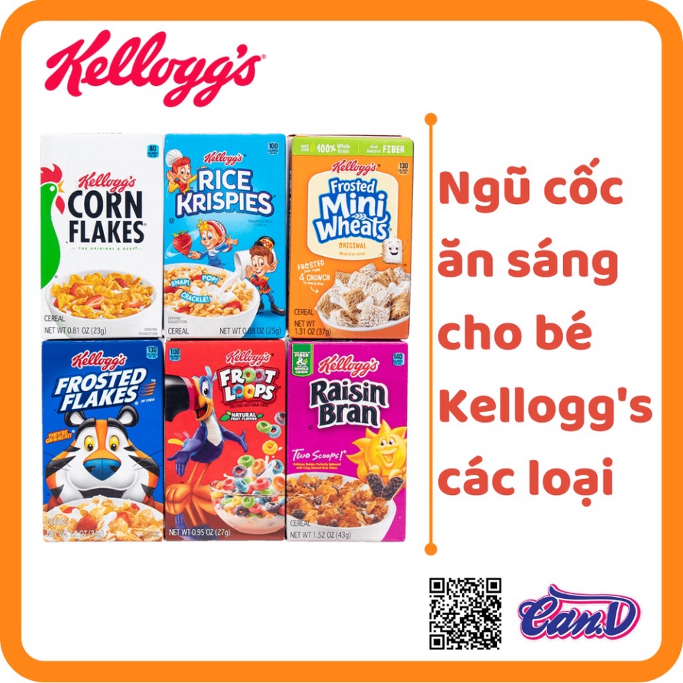 (5 loại) Ngũ cốc ăn sáng cho bé Kellogg's các loại [Sale Toàn Shop]