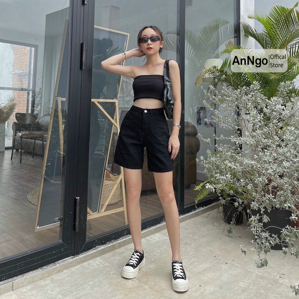 Quần jean nữ ngố lai cuốn vải jean denim bền đẹp, dễ phối đồ AnNgo - AT219