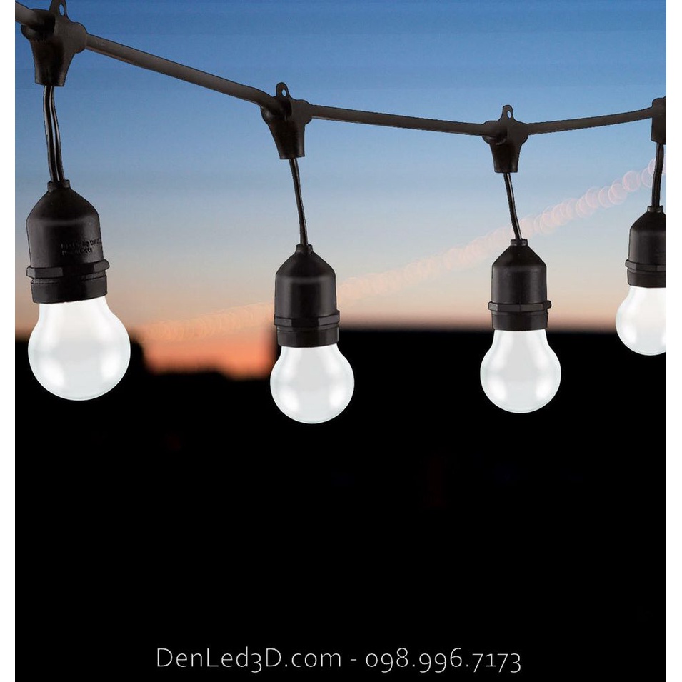 Dây Đèn LED Trang Trí Ngoài Trời Chuôi E27 (Loại Cao Cấp, Chống Nước, Có Thể Nối Dài)