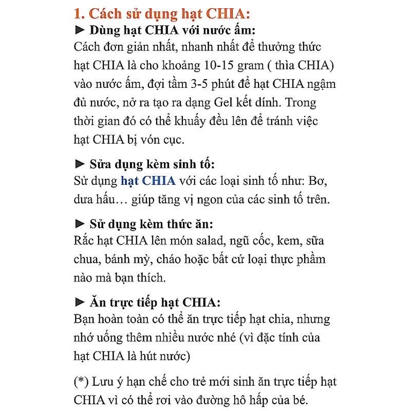 Hạt chia đóng gói 50g, hạt é 50g